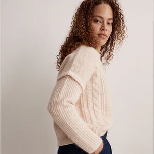 Madewell Cable Havener Women’s Size Small Color Heather Powder Pullover Sweater